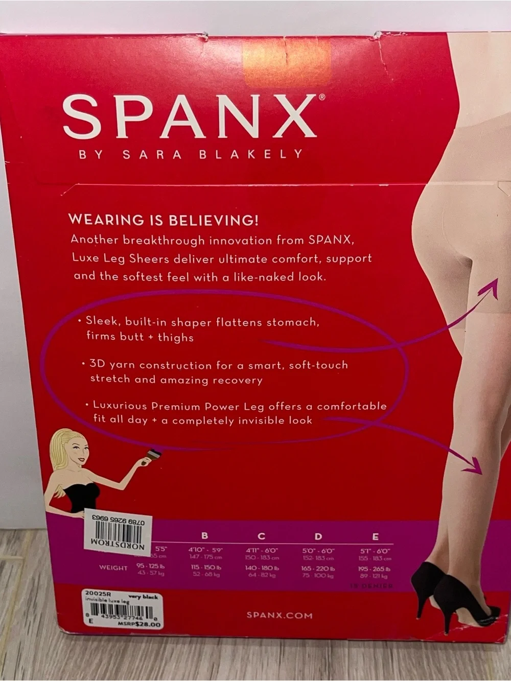 New SPANX Black Sheer Stockings Size E